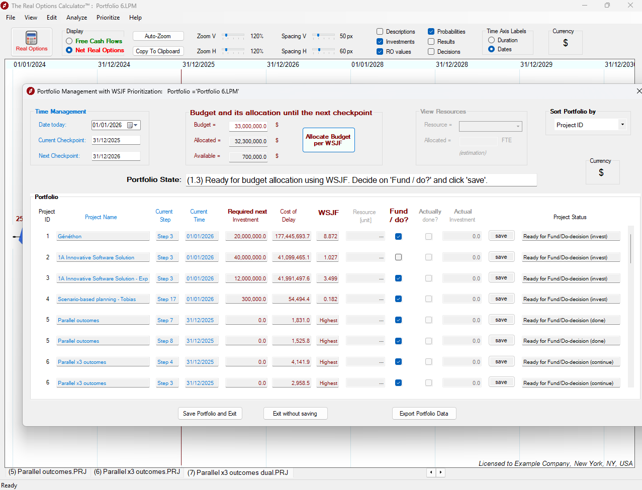 WSJF allocation screenshot